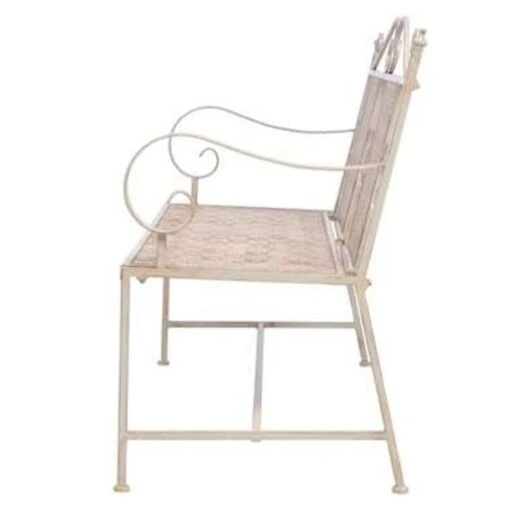 VidaXL Tuinbank 115 Cm Staal Vintagewit -Tuinstoelen Verkoop f66f61f9625246d4acbdb9e0bca51532